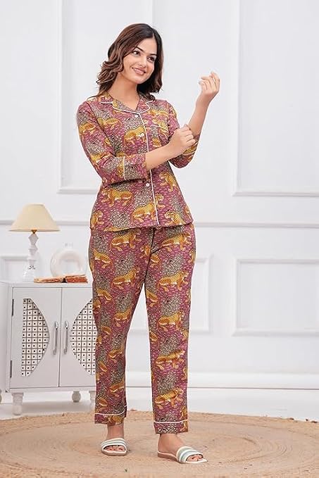 Leopard Printed Night Suit Set