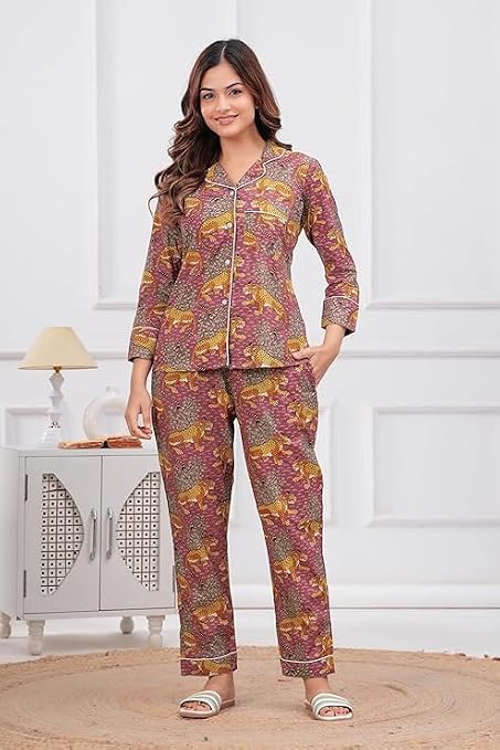 Leopard Printed Night Suit Set