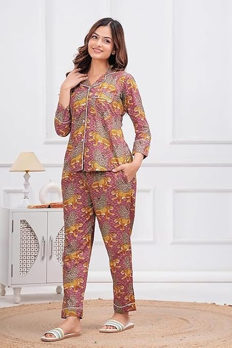 Leopard Printed Night Suit Set