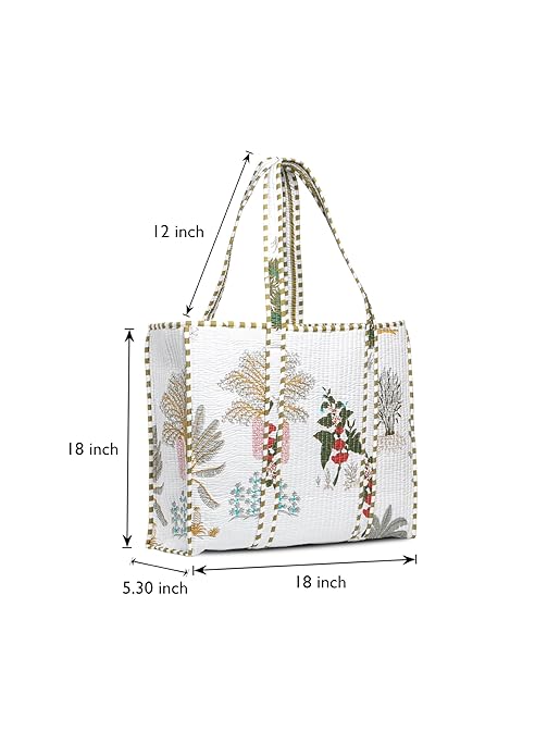 Quilted Cotton Tote Bag
