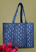 Block Printed Cotton Quilted Shopping Bags