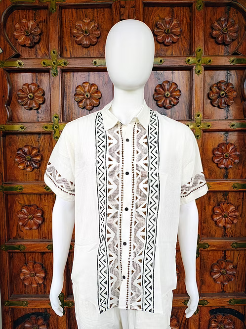 Bohemian Style Block Print Casual Shirt