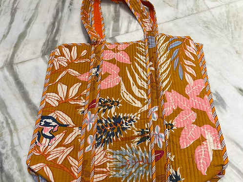 Jungle Printed Quilted Cotton Bags