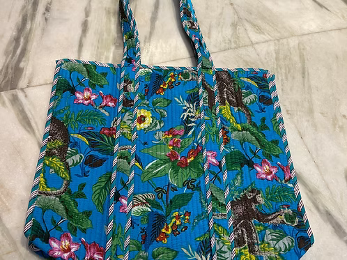 Jungle Printed Quilted Cotton Bags