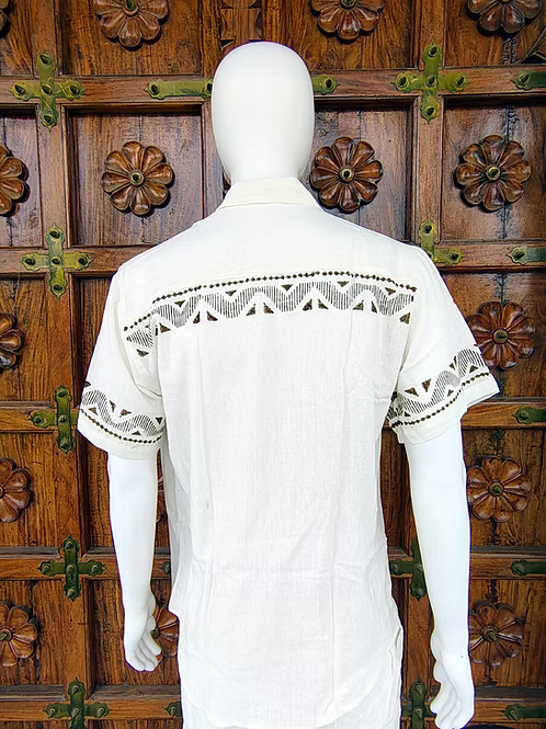 Bohemian Style Block Print Casual Shirt