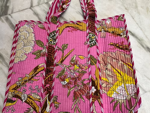 Jungle Printed Quilted Cotton Bags