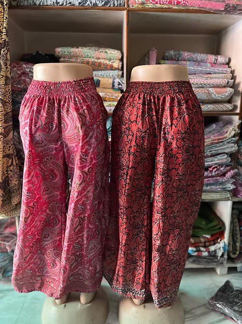 Women Silk Plazo With Back Elastic