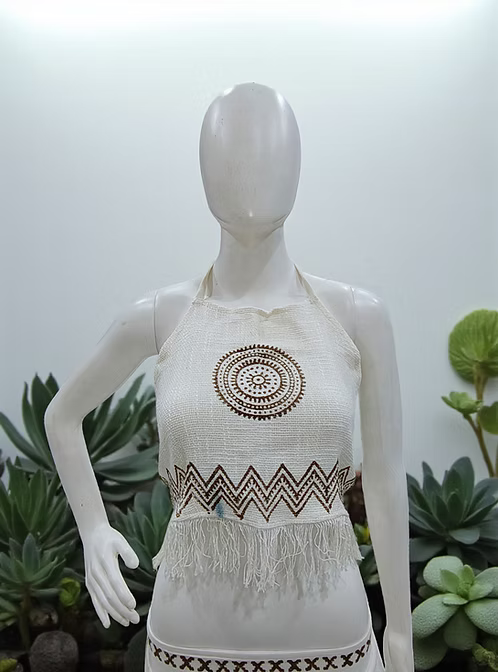 Women's Casual Bohemian Embroidered Cotton Halter Tank Top