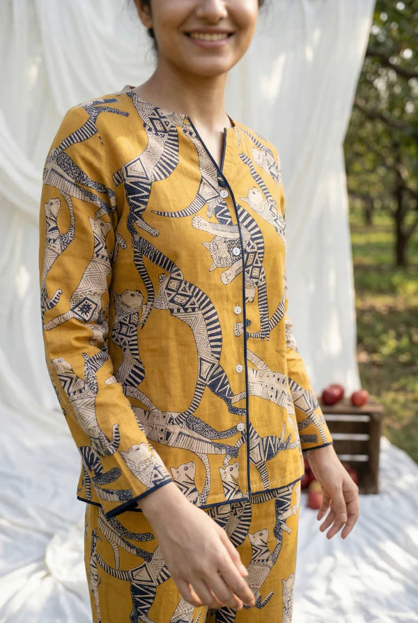 Round Neck Animal Print Night Suit