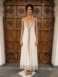 Women's Bohemian Style Cotton Sleeveless Casual Long Magic Dress