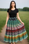Women's Boho Stylish Multi Color Gypsy Skirt