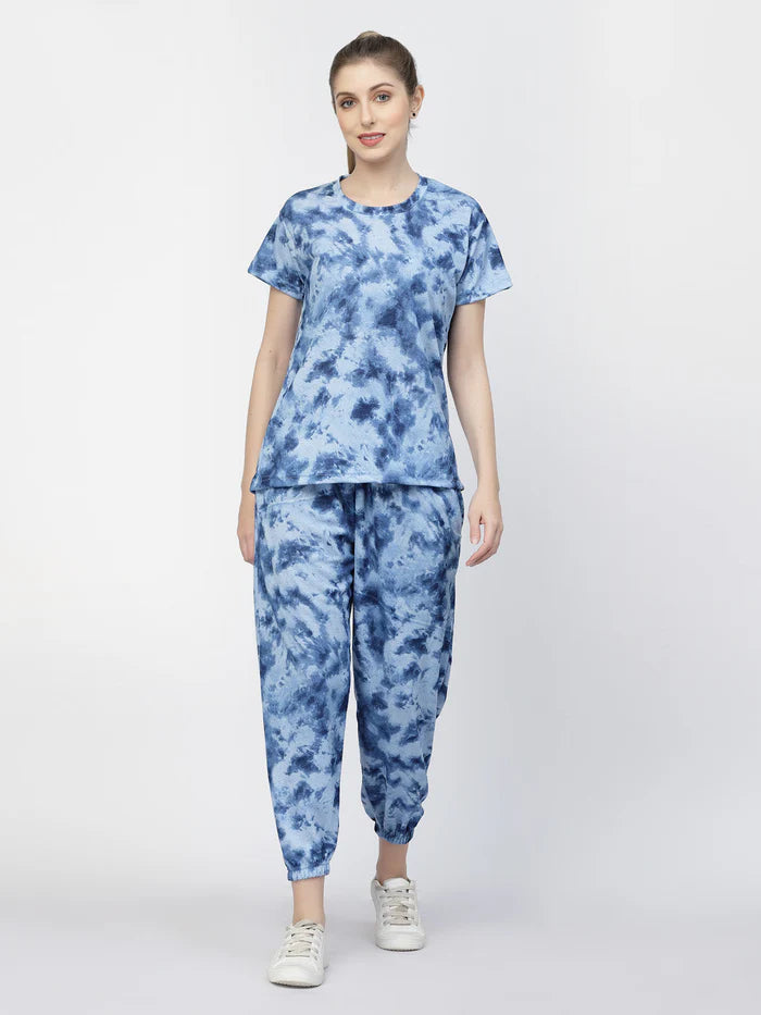 Animal Print Tie-Dye Night Suit Set