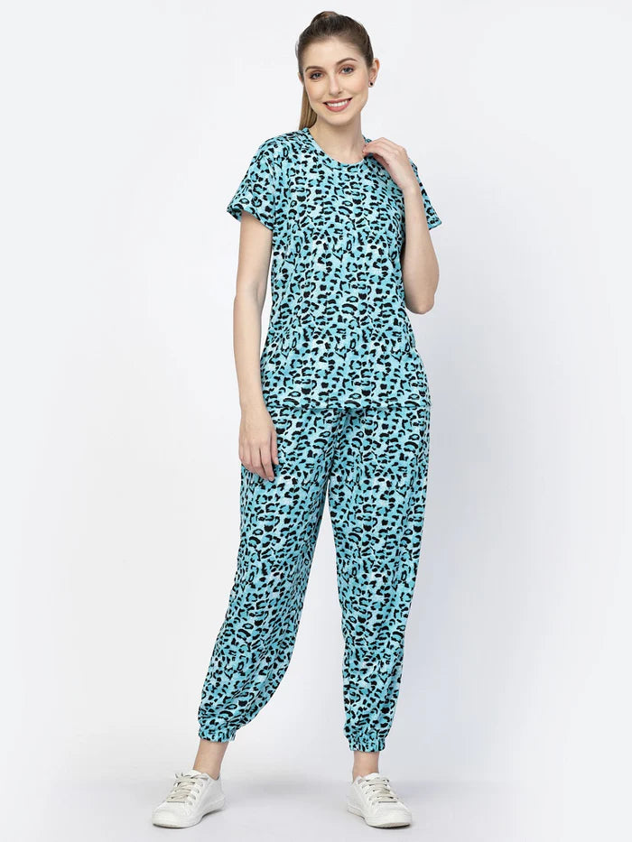 Animal Print Tie-Dye Night Suit Set