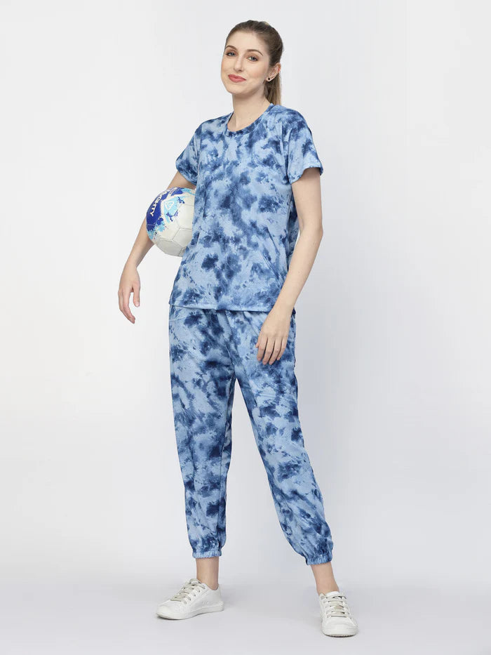Animal Print Tie-Dye Night Suit Set