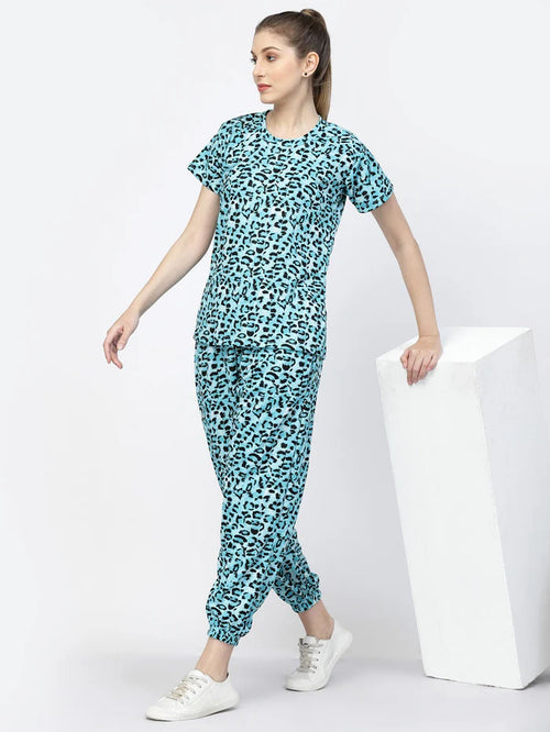 Animal Print Tie-Dye Night Suit Set