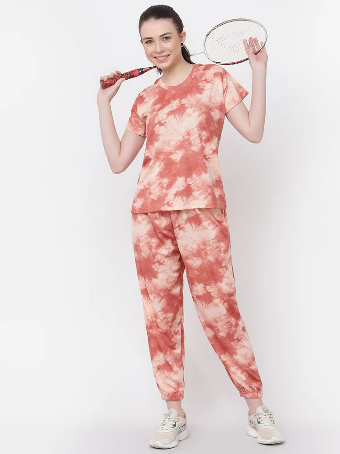 Animal Print Tie-Dye Night Suit Set