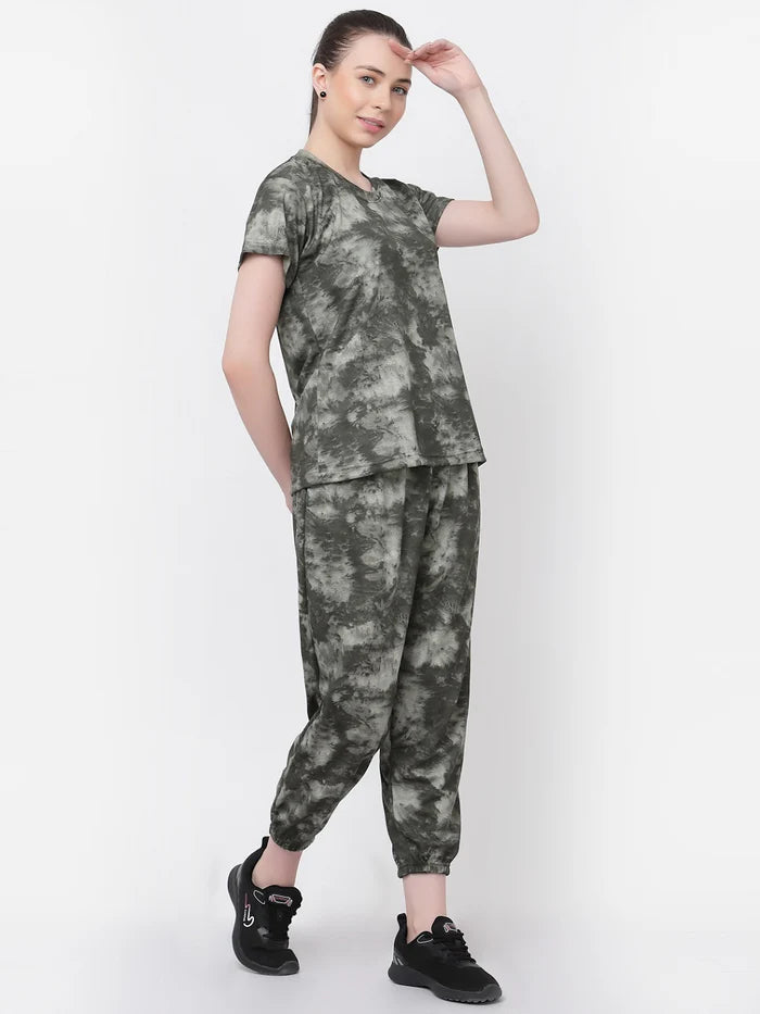 Animal Print Tie-Dye Night Suit Set