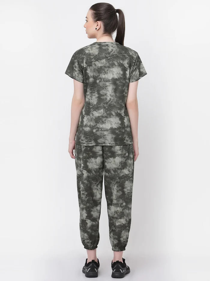 Animal Print Tie-Dye Night Suit Set