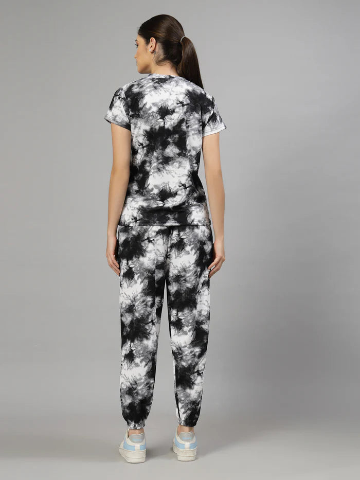 Animal Print Tie-Dye Night Suit Set