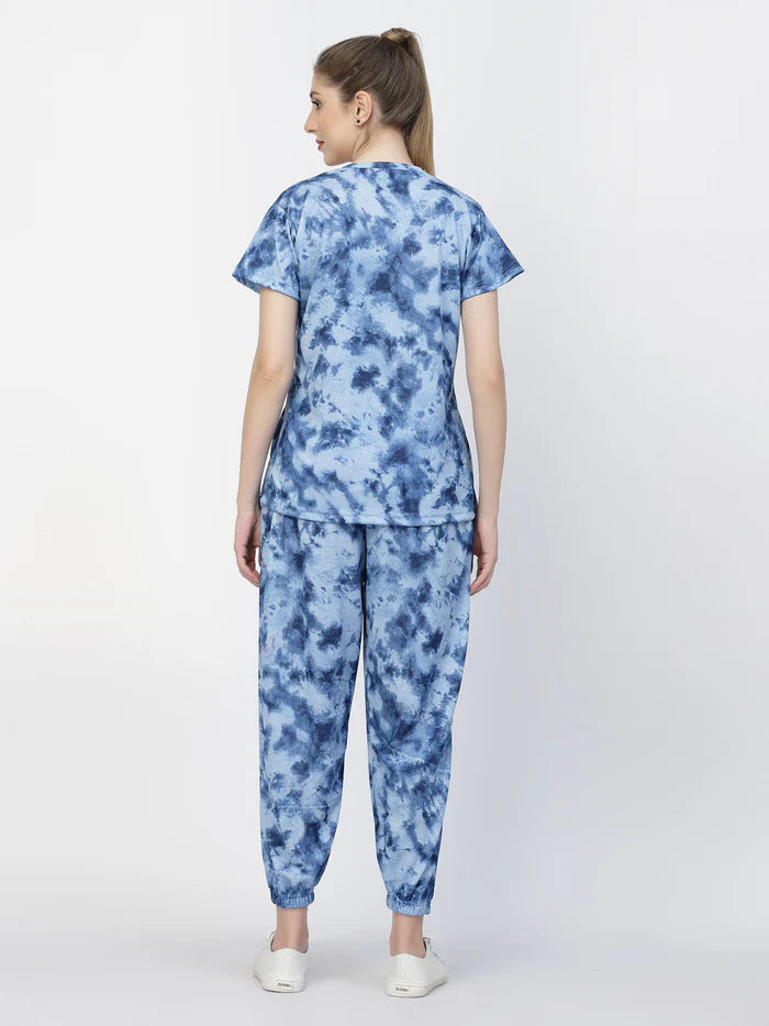 Animal Print Tie-Dye Night Suit Set