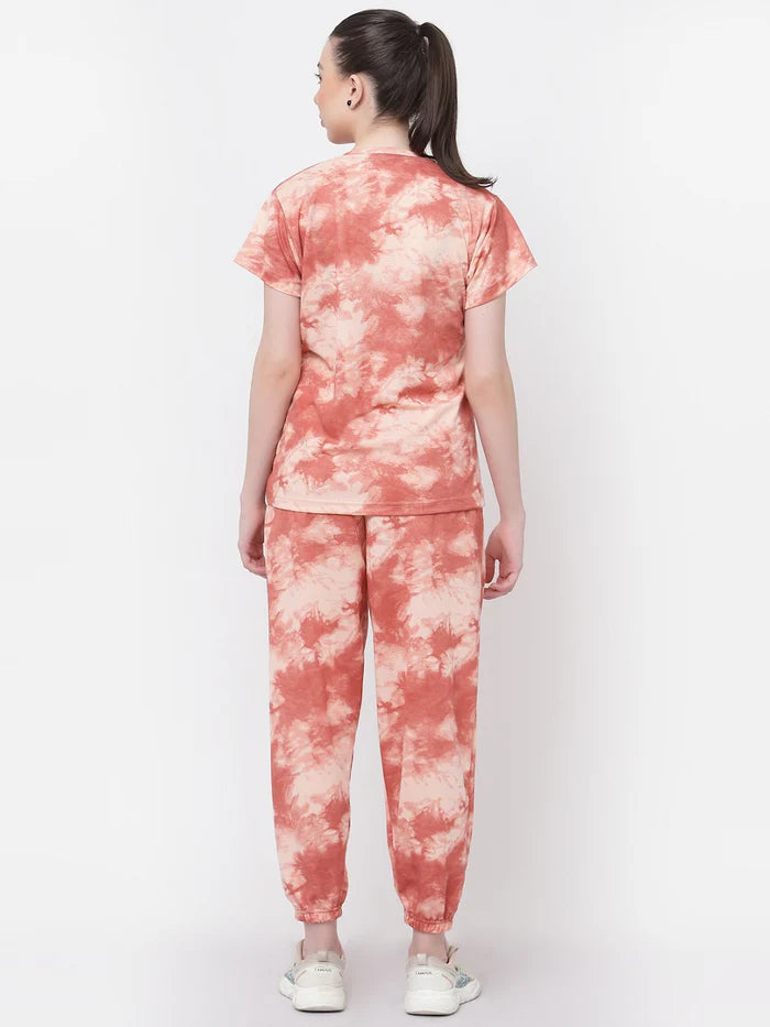 Animal Print Tie-Dye Night Suit Set