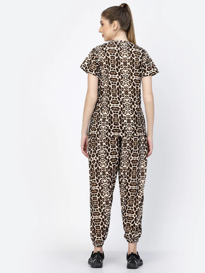 Animal Print Tie-Dye Night Suit Set