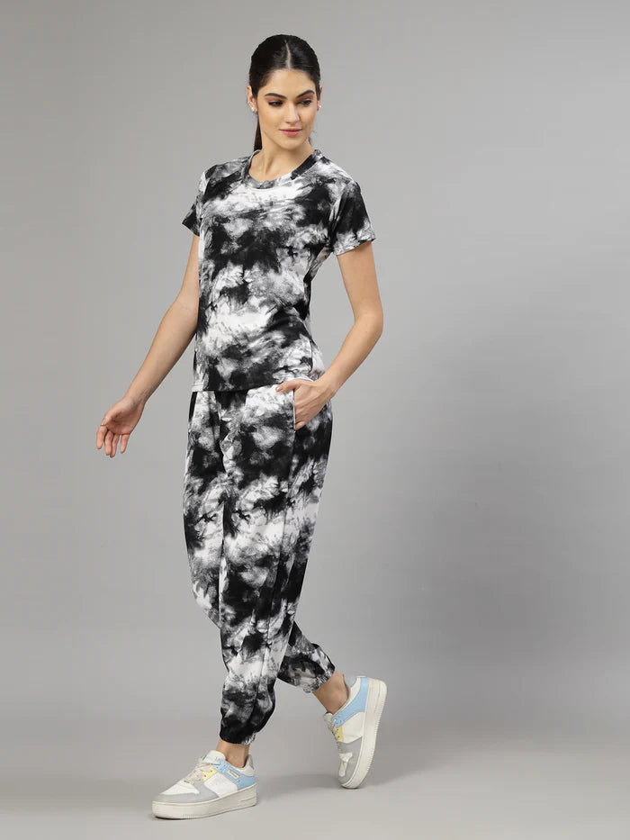 Animal Print Tie-Dye Night Suit Set