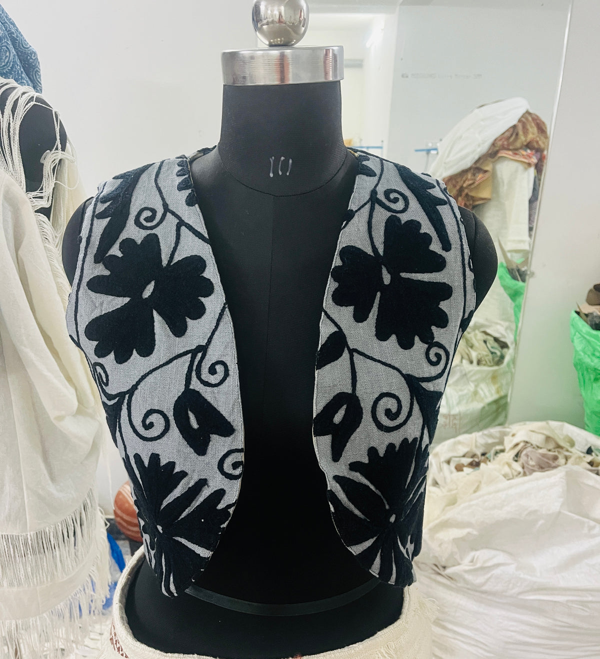 Suzani Embroidery Both Side Wear Waist Coat