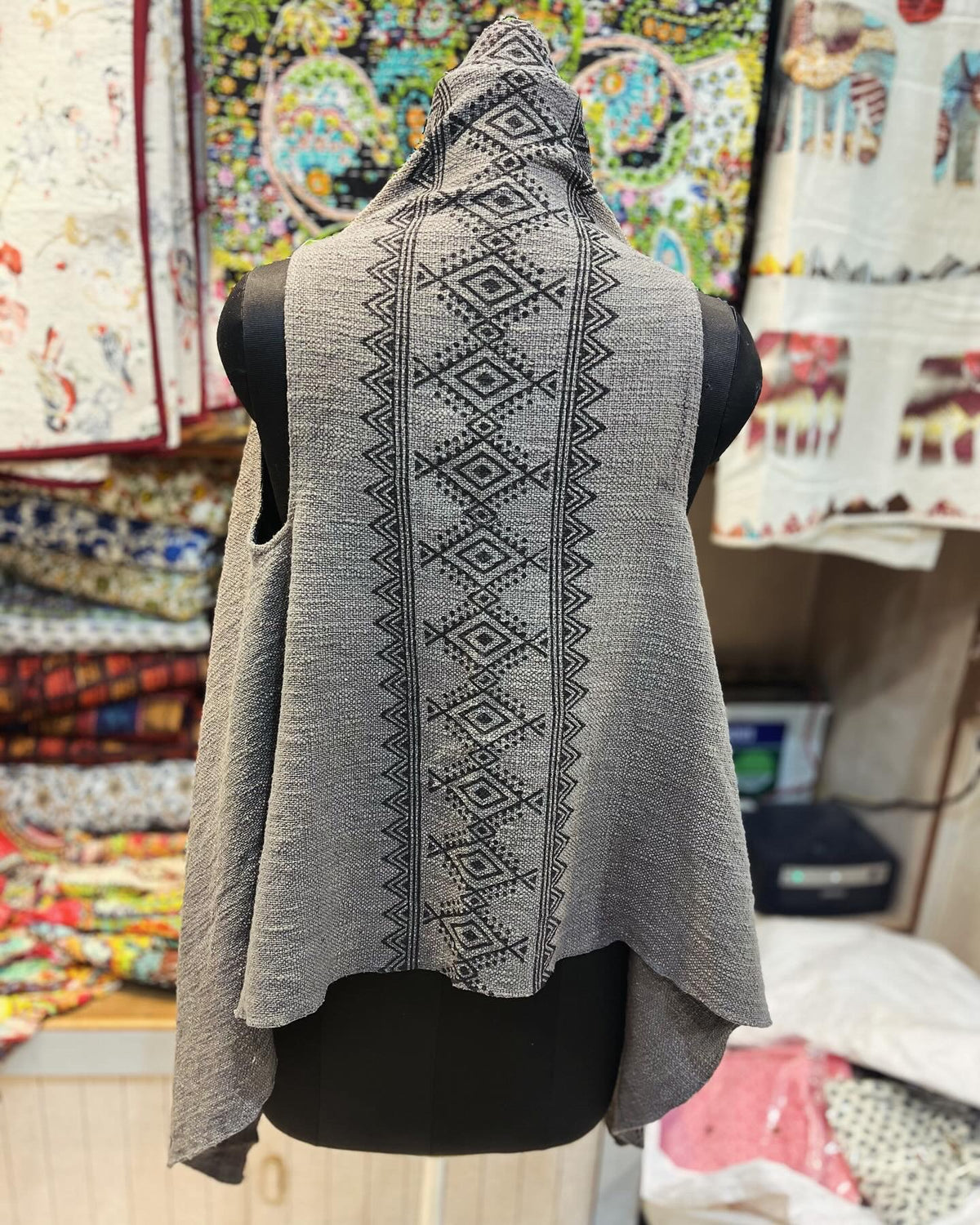 cotton block printed unisex jacket